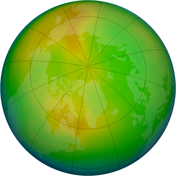 Arctic ozone map for March 1993